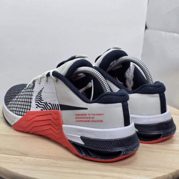 Nike Metcon 8 White Bright Crimson Men's  Gym Shoes DO9328-101. SZ 8.5 - Picture 7 of 10